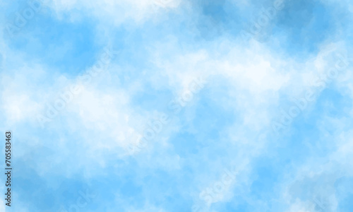 Blue background with space. Blue watercolor background. Soft blue watercolor background for your design. Abstract blue sky with clouds. Vector EPS 10 © thebeststocker