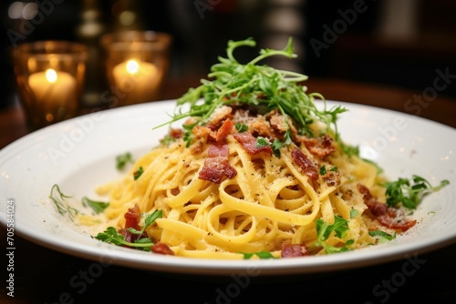 Comforting Italian pasta. Meal lunch cuisine. Generate Ai