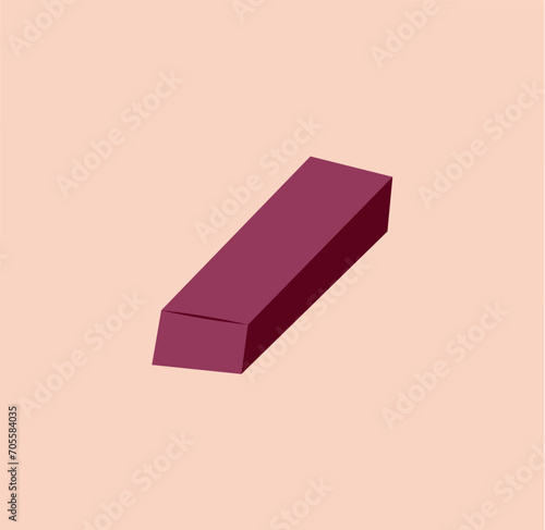 School element of colorful set. This adorable flat cartoon illustration, set against a white backdrop, showcases a classic pink eraser and embraces the essence of school. Vector illustration.