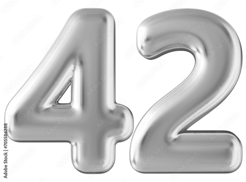 Silver 3d number 42 Silver 3d number 42