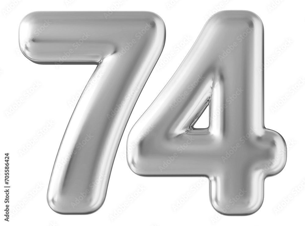 Silver 3d number 74 Silver 3d number 74