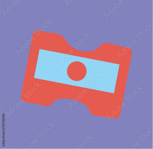 School element of colorful set. This pencil sharpener symbolizes the readiness of students to sharpen their minds and skills, making it an ideal choice for educational materials. Vector illustration.