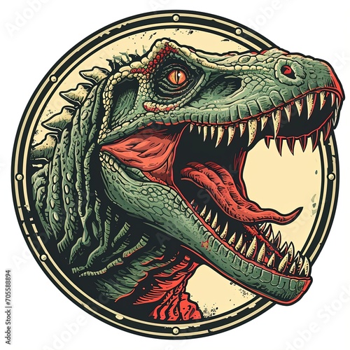 Dinosaur Logo Badge Illustration © Hungarian
