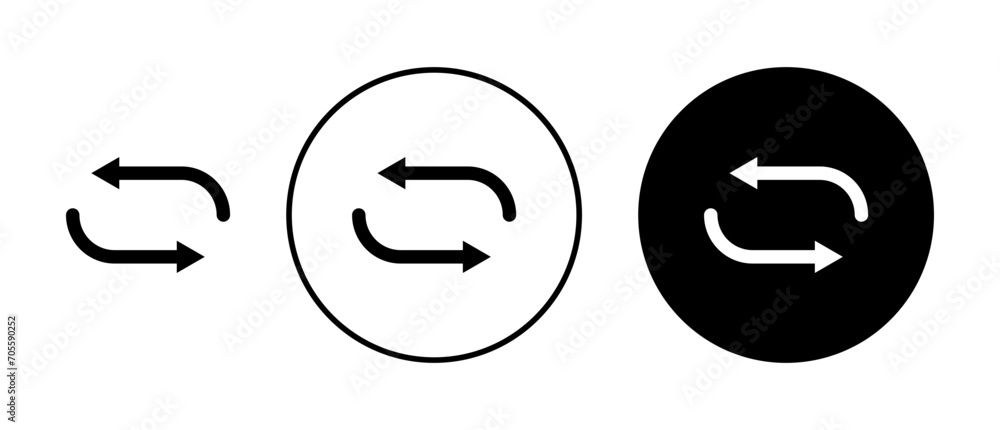 Looping Process Vector Icon Set. Recurring Action and Cycle Vector Symbol for UI design.