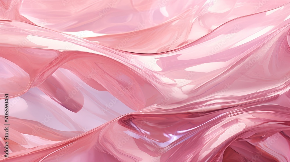 Obraz premium abstract background with transparent layers of glass waves in pink color 