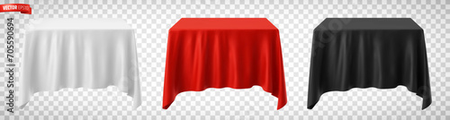 Vector realistic illustration of tablecloths on a transparent background.