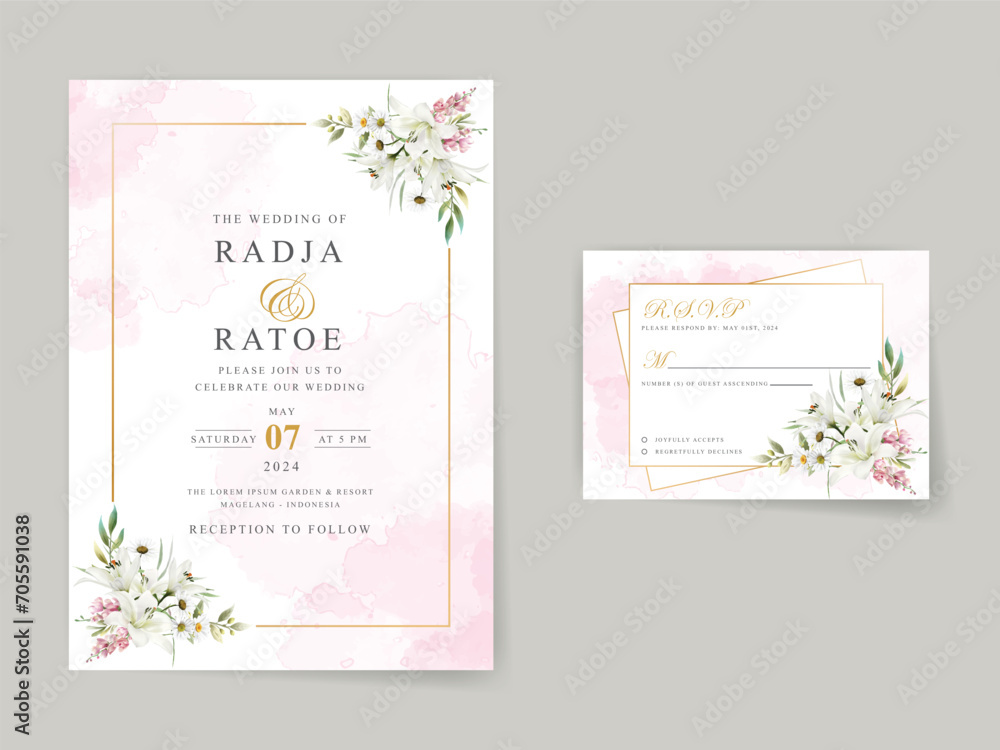 elegant floral wedding invitation card set elegant floral wedding invitation card set