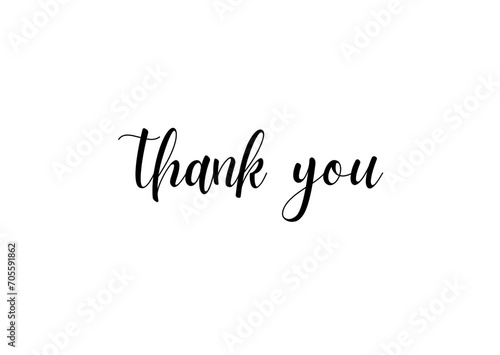 handwriting black Thank you! text on white background.
