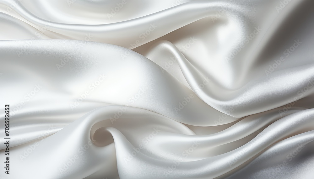 Closeup of elegant crumpled white silk fabric cloth background and texture   luxury design