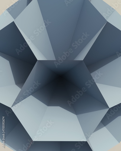 Solid 3d geometric shapes blue putty synthetic rubber soft tones patterns triangles structure clean straight lines design neutral background 3d illustration render digital rendering photo
