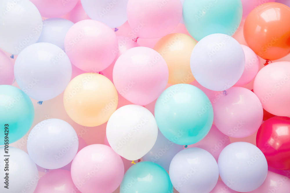 Abstract colorful balloons, pastel background. Abstract colorful balloons, pastel background.