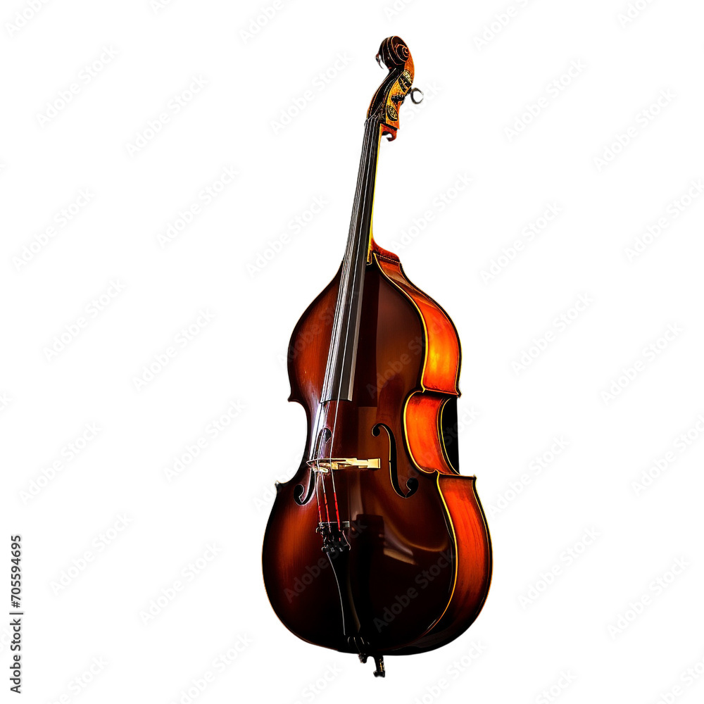 Fototapeta premium Double bass isolated on transparent background