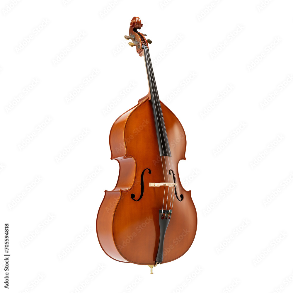 Fototapeta premium Double bass isolated on transparent background
