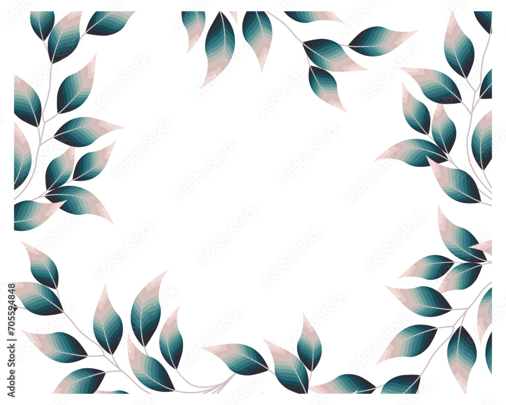 Frame made of tender blurred eucalyptus leaves. Postcard for text, invitation, print, vector Frame made of tender blurred eucalyptus leaves. Postcard for text, invitation, print, vector