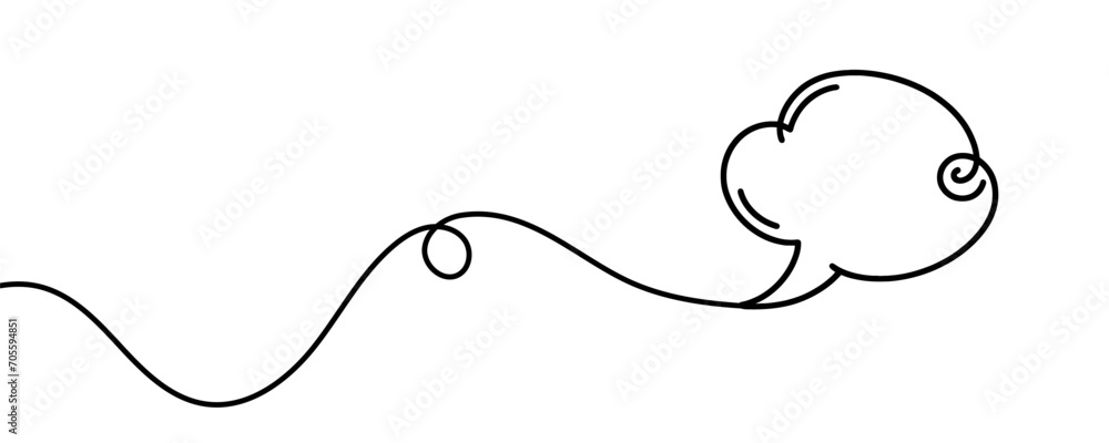 one line cloud of speech communication. Vector illustration. one line cloud of speech communication. Vector illustration.