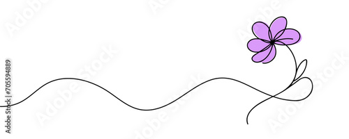 Wallpaper Mural The flower is drawn as a continuous line. Vector illustration Torontodigital.ca