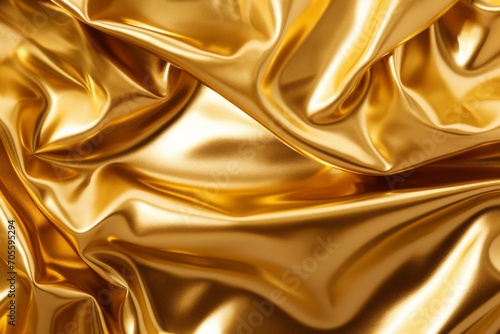 Captivating gold crumpled foil texture backdrop with a mesmerizing and alluring appeal