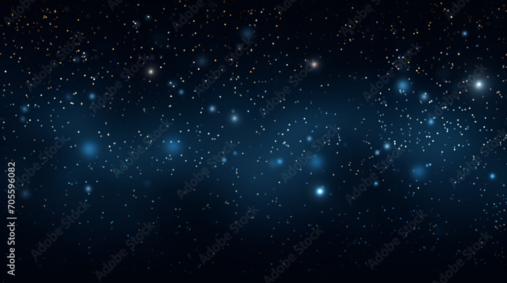 Magic night dark blue sky with sparkling stars vector, generative ai