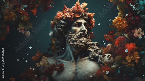 Greek god Dionysus Bacchus floral spiritual being photo