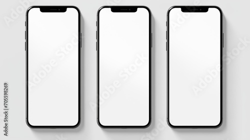 Three Black and White Iphones Sitting Together - Affordable, Sleek, Modern Communication Devices