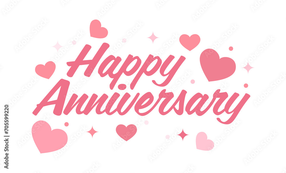Happy Anniversary text design with love