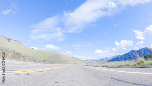 Driving Under Sunny Skies on Cuyama Highway Scenery photo