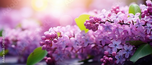 Lilac spring flowers bunch violet art design background. Blooming violet lilac flowers in a garden