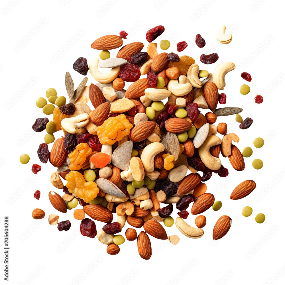 pile of trail mix isolated on transparent background Remove png ...