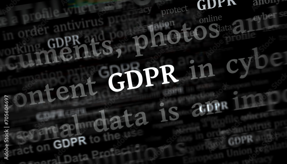 GDPR privacy data protection headline titles media 3d illustration GDPR privacy data protection headline titles media 3d illustration