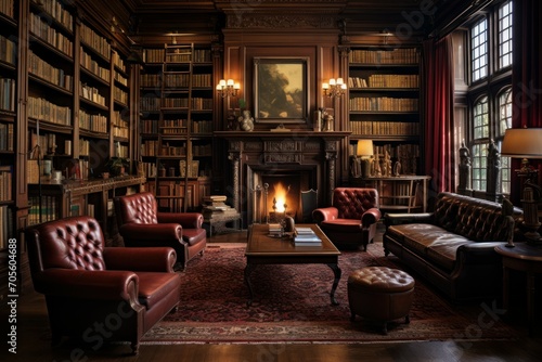 Wallpaper Mural Quieter Library home room. House storage. Generate Ai Torontodigital.ca