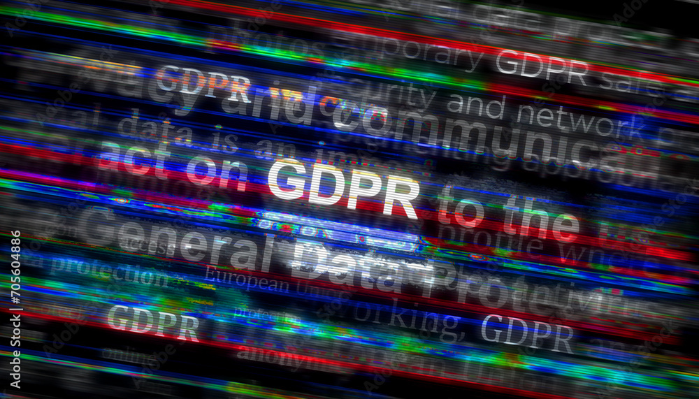 GDPR privacy data protection headline titles media 3d illustration