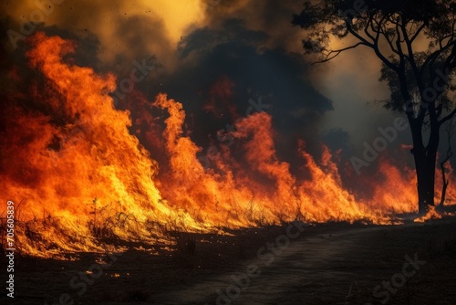 Bushfire in the African Savannah, , Africa
