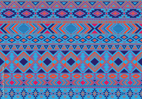 Indonesian pattern tribal ethnic motifs geometric seamless vector background. Trendy indian tribal motifs clothing fabric textile print traditional design with triangle and rhombus shapes.