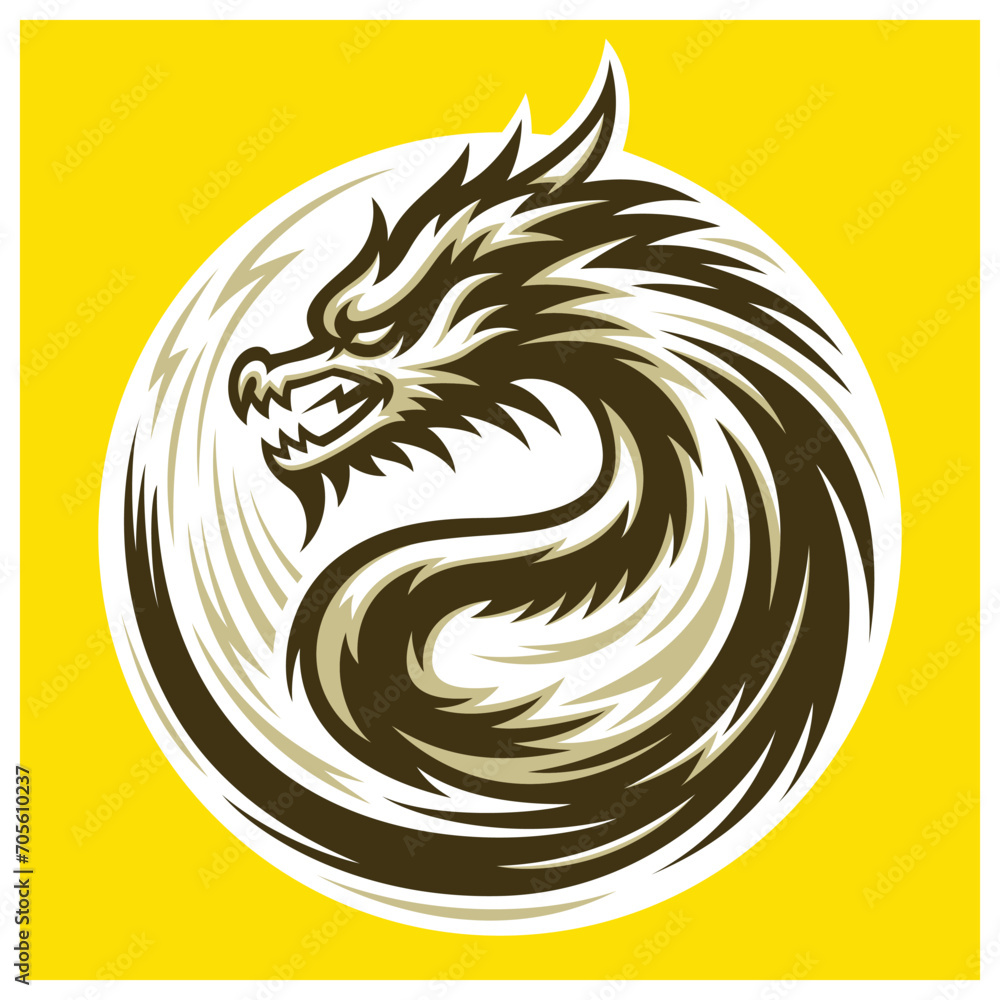 Strong And Powerful Dragon Vector Logo Symbol Strong And Powerful Dragon Vector Logo Symbol