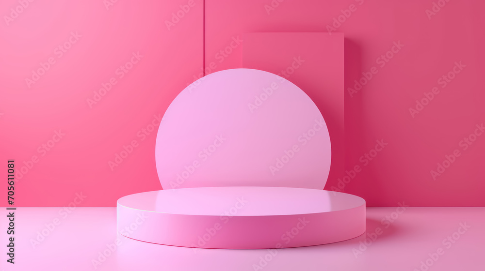Abstract scene background. with curtain, Cylinder podium on pink background. Product presentation, mock up, cosmetic product, Abstract scene background. with curtain, Cylinder podium on pink background. Product presentation, mock up, cosmetic product,