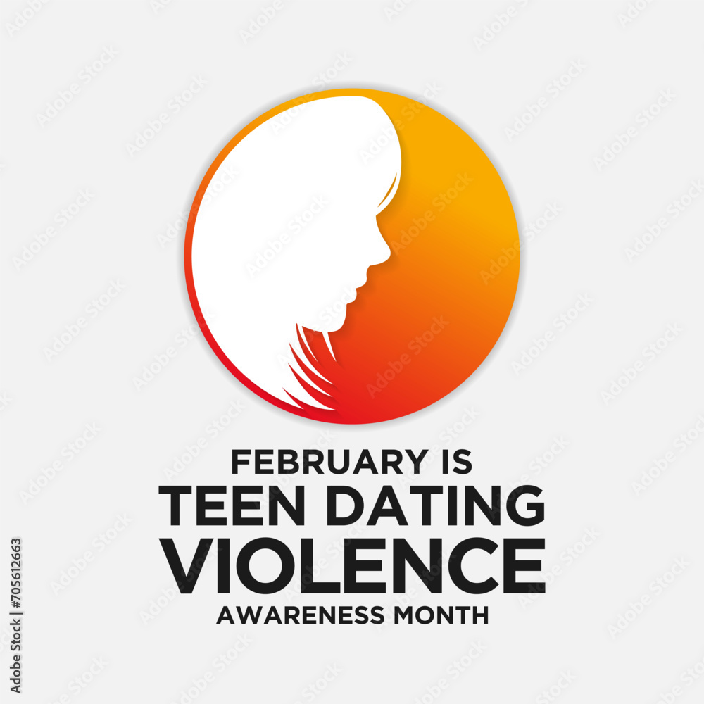 Teen Dating Violence awareness month (TDVAM) observed every year in February. is a national effort to raise awareness about teen dating violence and promote healthy relationships. Vector illustration.
