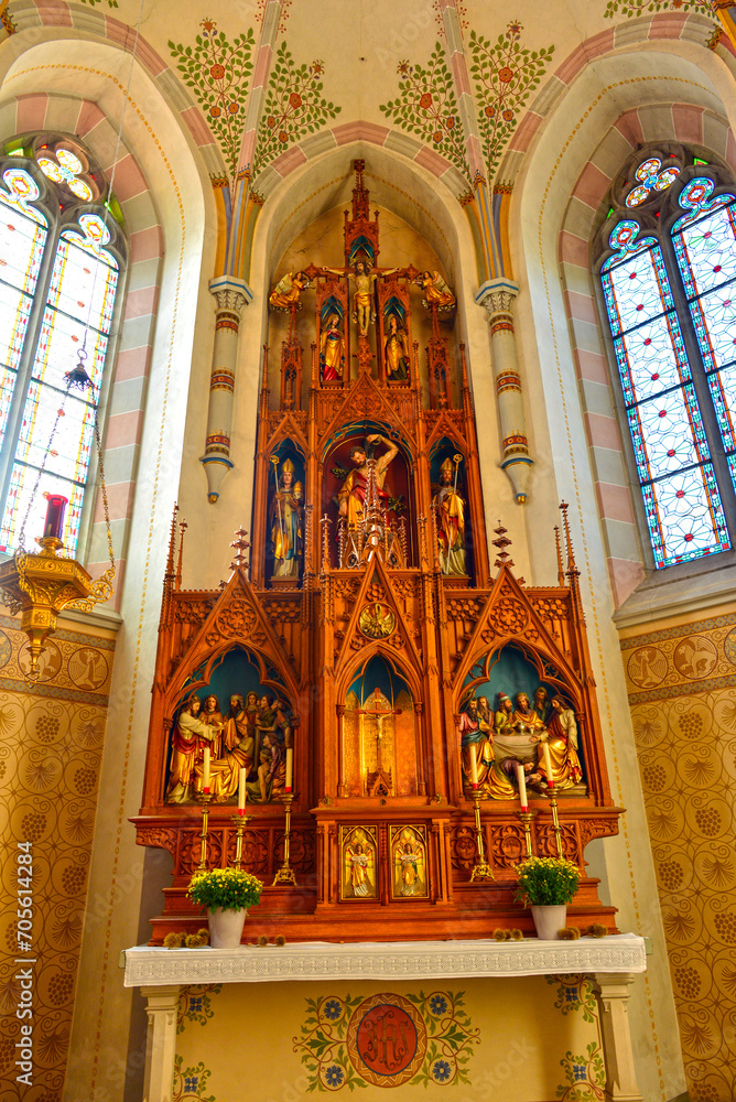 Innenansicht der Pfarrkirche Schwarzach in Vorarlberg