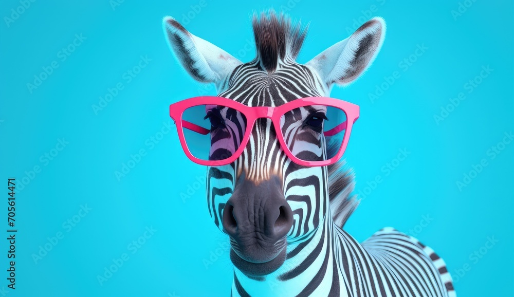 Stylish Zebra Showcases the Latest in Animal Fashion with Cool Sunglasses - Generative AI Stylish Zebra Showcases the Latest in Animal Fashion with Cool Sunglasses - Generative AI