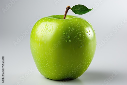 Ripe, juicy green apple on a white background, Generative AI
