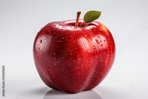 Ripe, juicy red apple on a white background, Generative AI
