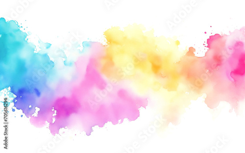 Watercolor soft rainbow hand paint texture, isolated transparent background, watercolor brush, png. Generative ai photo