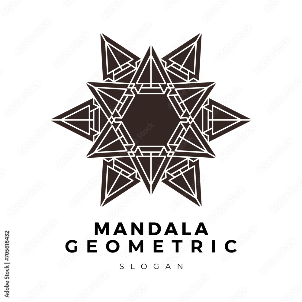 Mandala ornament geometric logo 