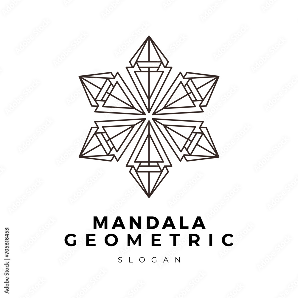 Mandala ornament geometric logo 