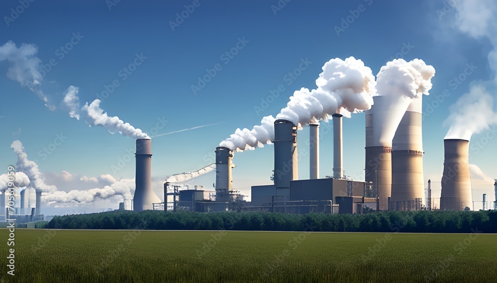 power plant with smoke power plant with smoke