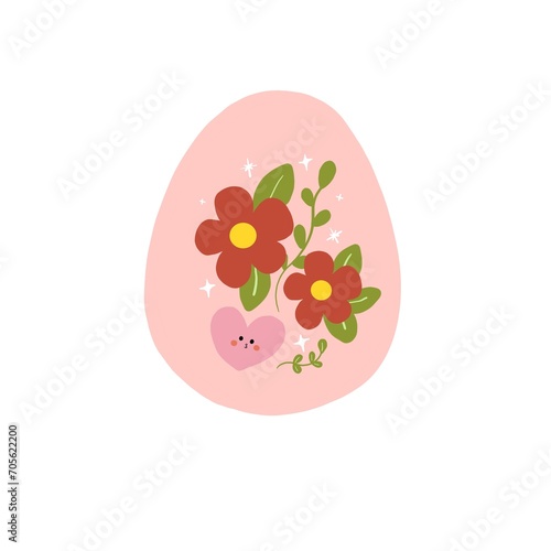 cute easter eggs illustration icon