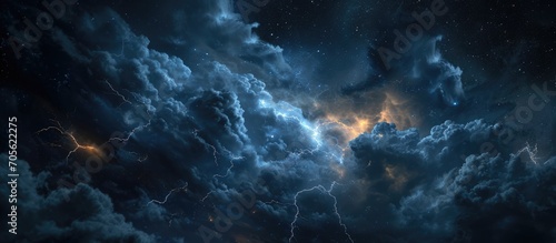 Nighttime tempest with lightning © Emin