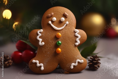Christmas gingerbread man. Generative AI