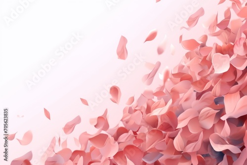Pink petals background, illustration. Generative AI © KaterynaVS