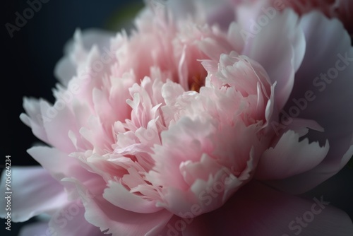 Pastel peony flower in bloom, close up. Generative AI