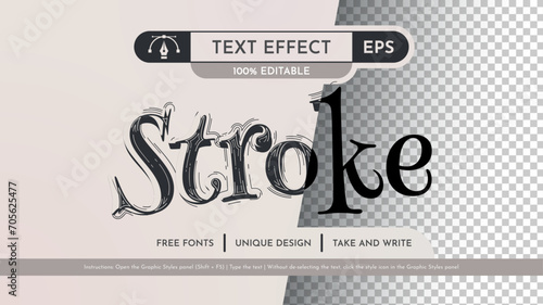 Hand Drawn - Editable Text Effect, Font Style
